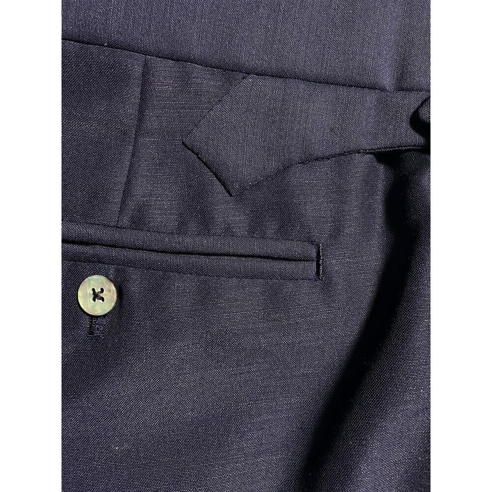 Alan Flusser Bespoke Handmade Navy Blue Mohair Tuxedo Formal Pants 42x27 - Picture 9 of 9